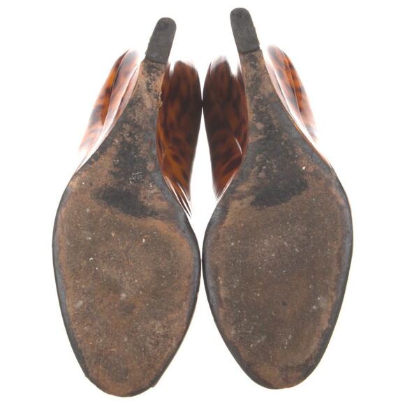 Authentic GUCCI Animal Print Patent Leather Peep Toe Wedge Heels Size 9 EUC - Picture 5 of 6